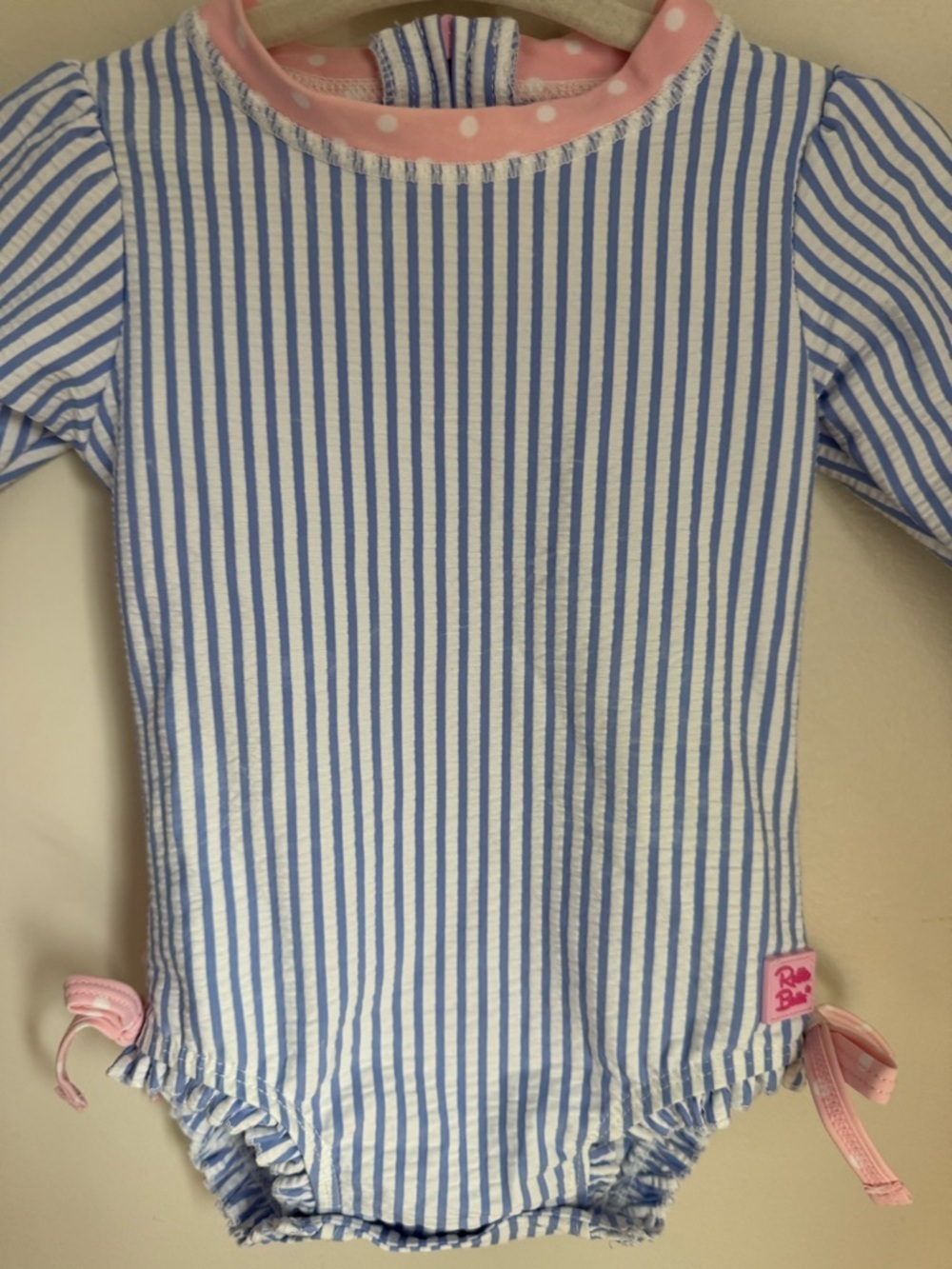 Ruffle Butts Seersucker One Piece Size 3-6M - Picture 2 of 7